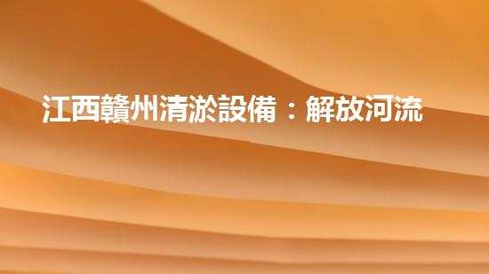 江西贛州清淤設備：解放河流，保護家園！